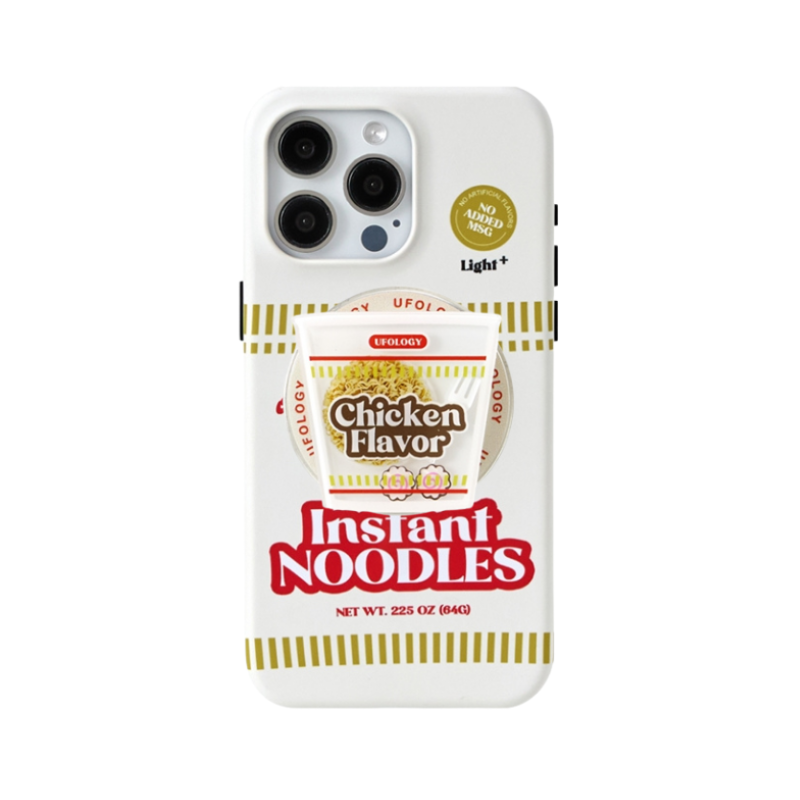 Instant Noodles iPhone case with cup-shaped magnetic holder