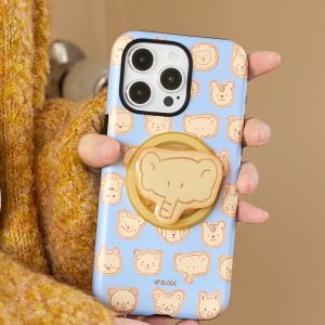Animal Crackers iPhone case with biscuit animal pattern in pale blue