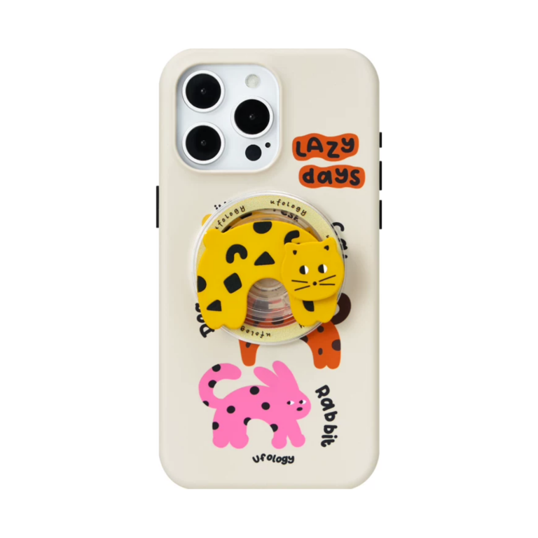 lazy days iPhone case with MagSafe holder, upright rear view