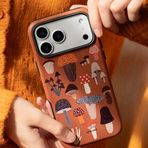 Mushroom iPhone case without the holder showing the full mushroom print