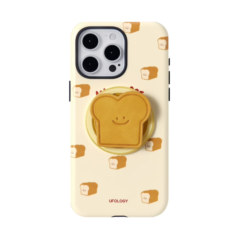 toast iPhone case with MagSafe holder, upright rear view