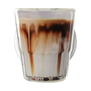 Iced coffee MagSafe phone grip, a glass of iced latte with dark espresso streaks
