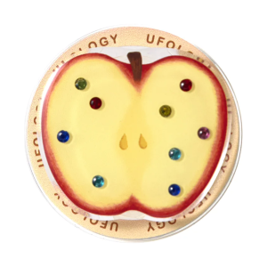 Jewel apple MagSafe phone grip, a halved apple set with colored gems on a clear base