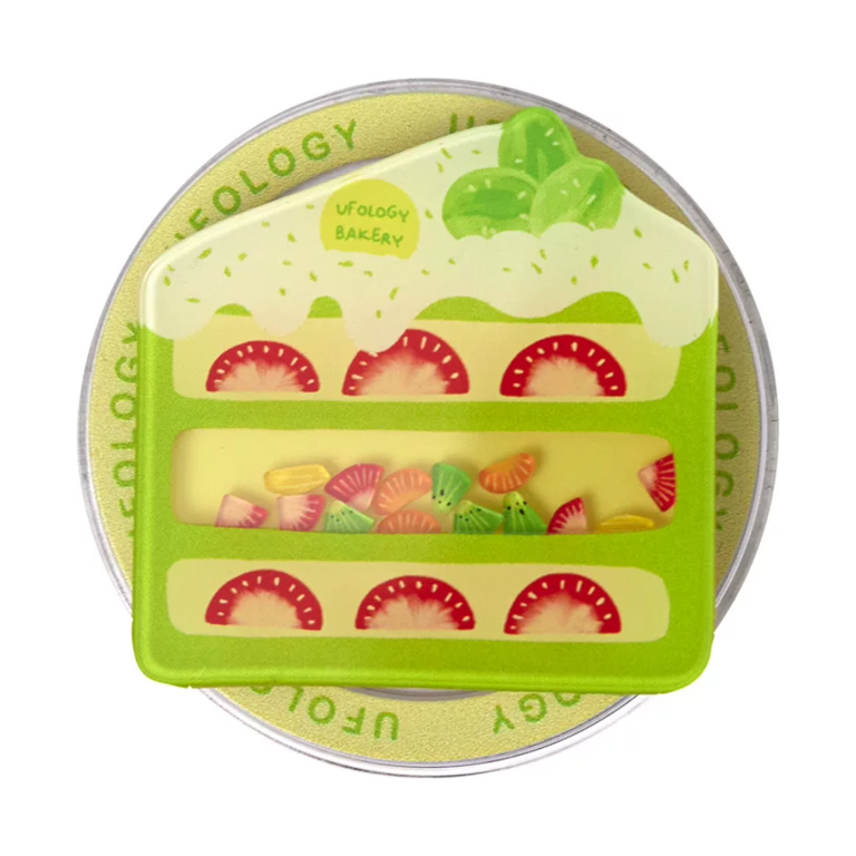 Matcha cake MagSafe phone grip, a slice of green matcha cake layered with strawberries