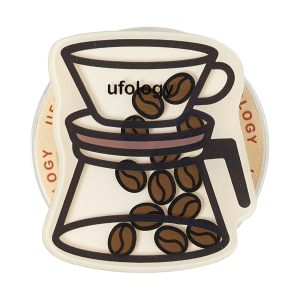 Pour-over coffee MagSafe phone grip, a coffee dripper on a carafe full of coffee beans