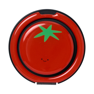 Tomato MagSafe phone grip, a glossy red tomato with a green stem and a ring stand
